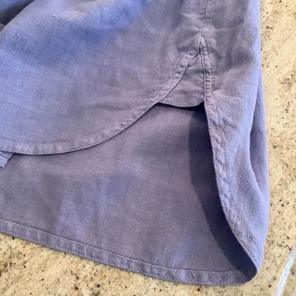 Kiko Linen Purple Button-Up Shirt Size Large Tunic Button Up - Picture 9 of 9